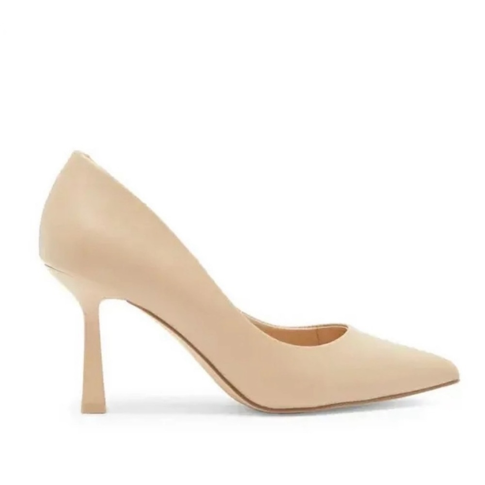 Steve Madden Salza Nude Leather heel pumps shoes women size 7.5 - Picture 2 of 10